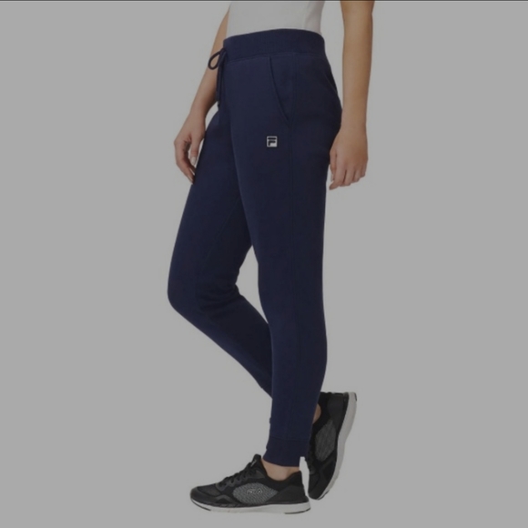 Fila Pants - FILA Blue Women Fleece Joggers / Sweatpants S